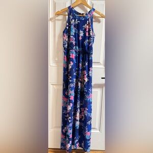 Xhilaration Blue Floral Maxi Dress Sleeveless Flowy Summer XS
